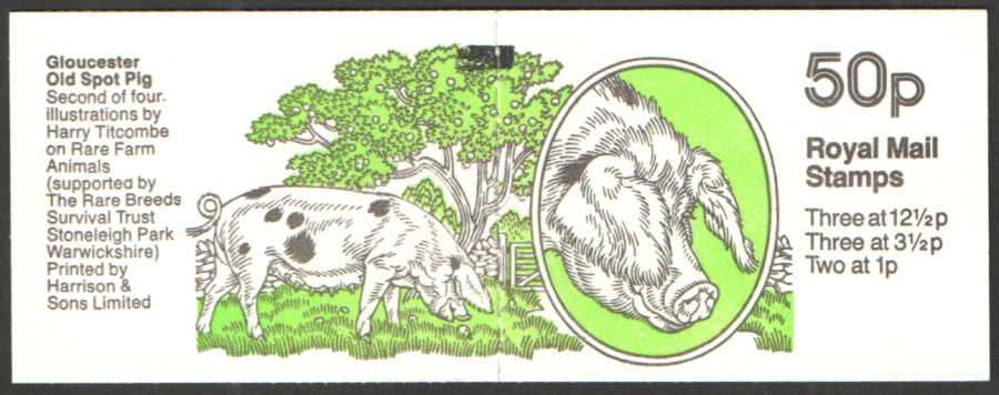 (image for) FB24 / DB9(24) + BMB Perf E1 Gloucester Old Spot Pig 50p Folded Booklet
